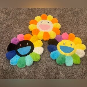 3 pack Takashi Murakami flower plush pillow stuffed stuffed toys  pillows